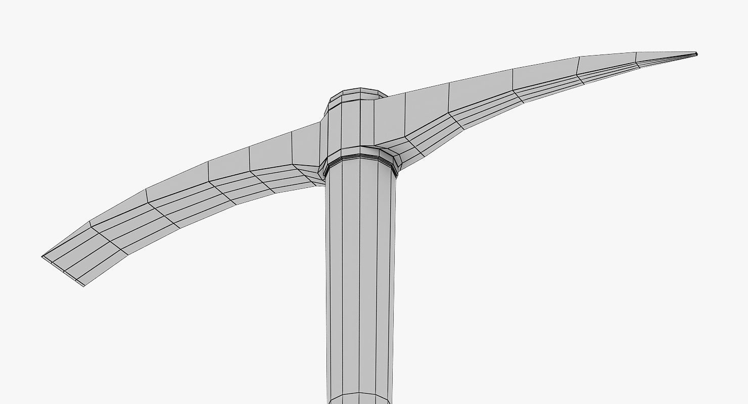 Pickaxe old Low-poly 3D model_12