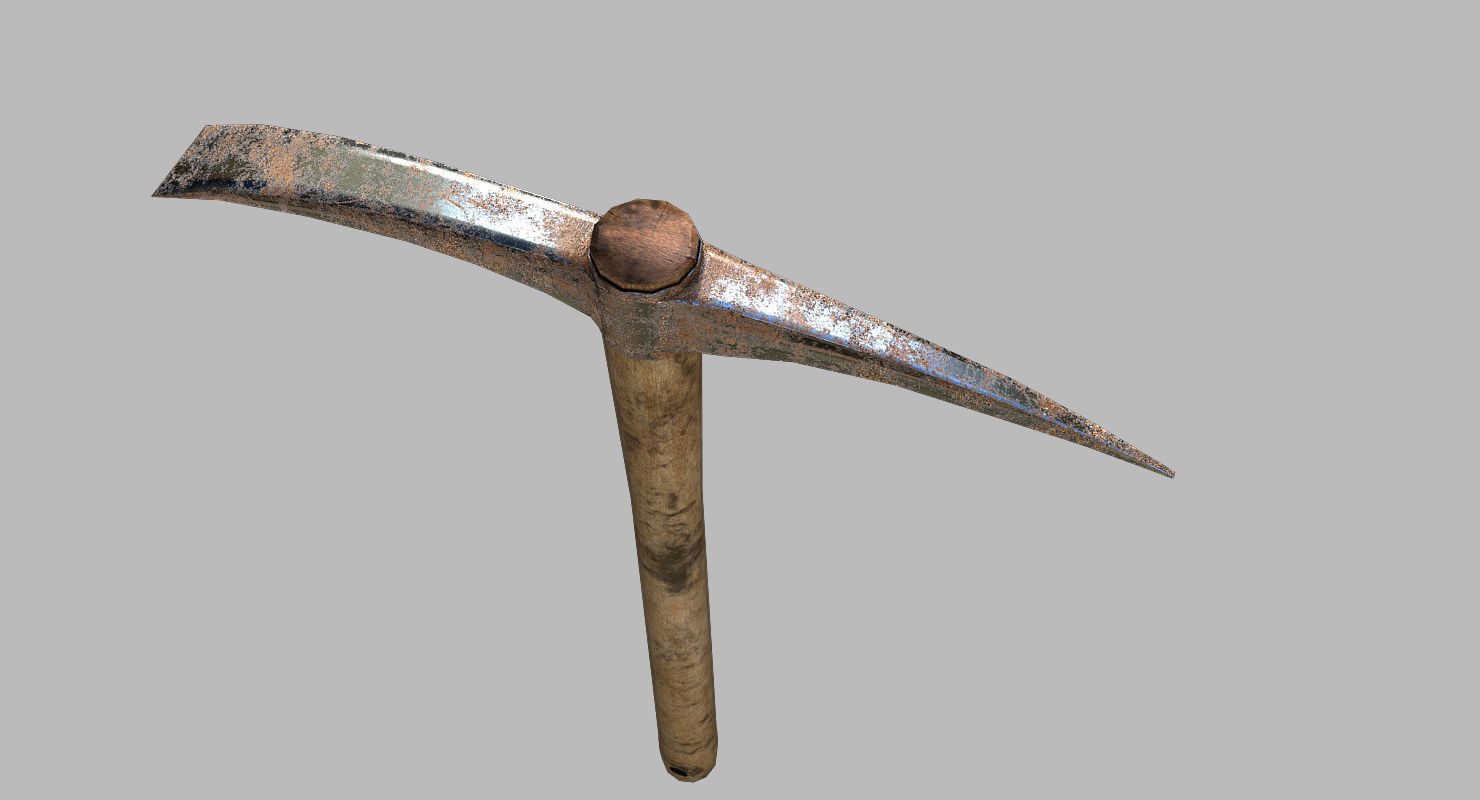 Pickaxe old Low-poly 3D model_4