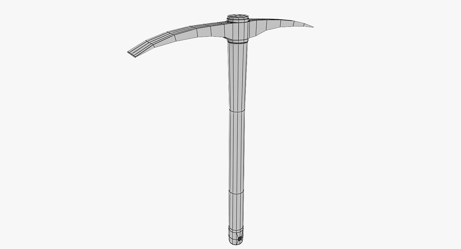 Pickaxe old Low-poly 3D model_10
