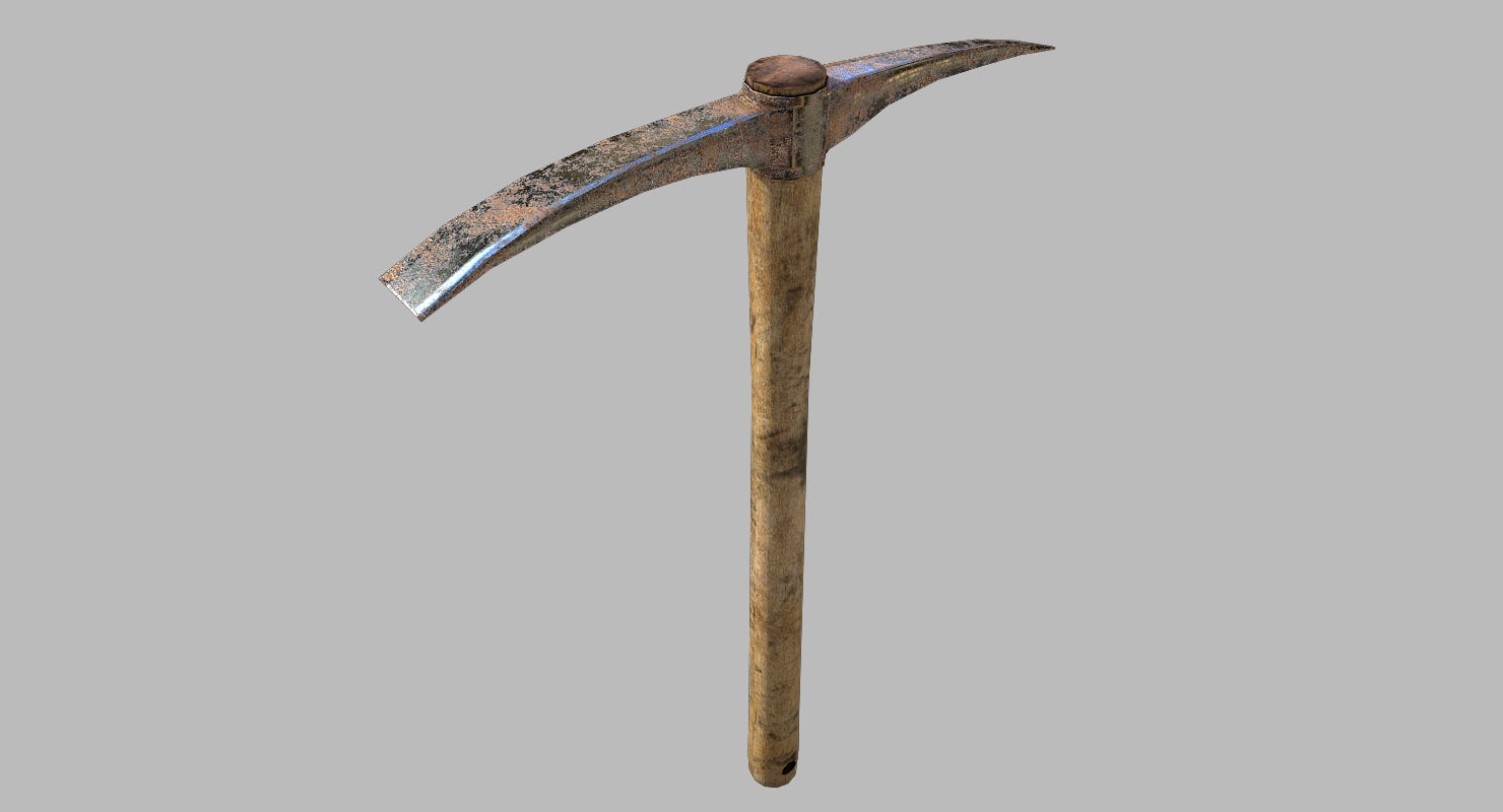 Pickaxe old Low-poly 3D model_1