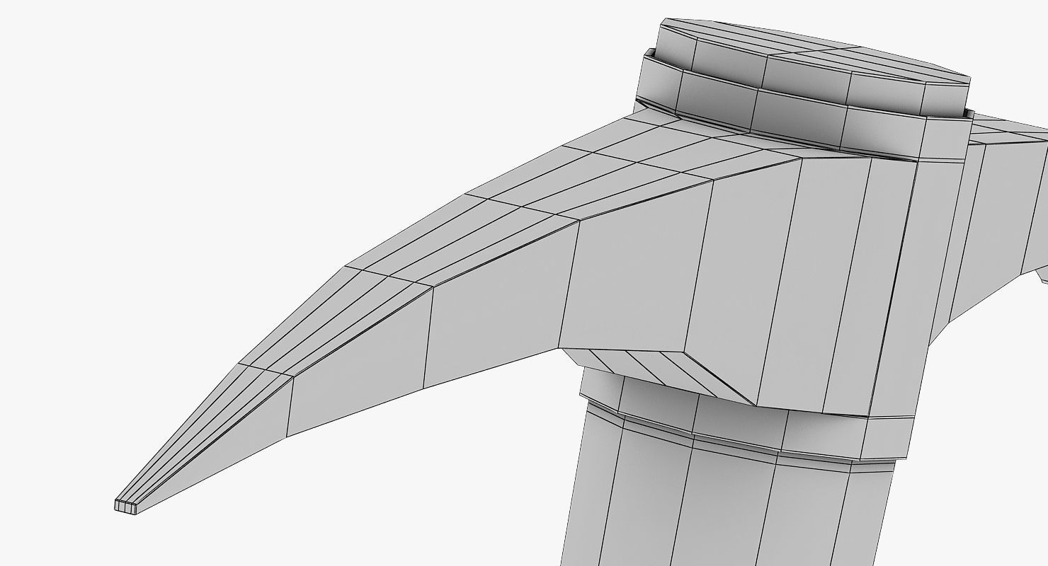 Pickaxe old Low-poly 3D model_13