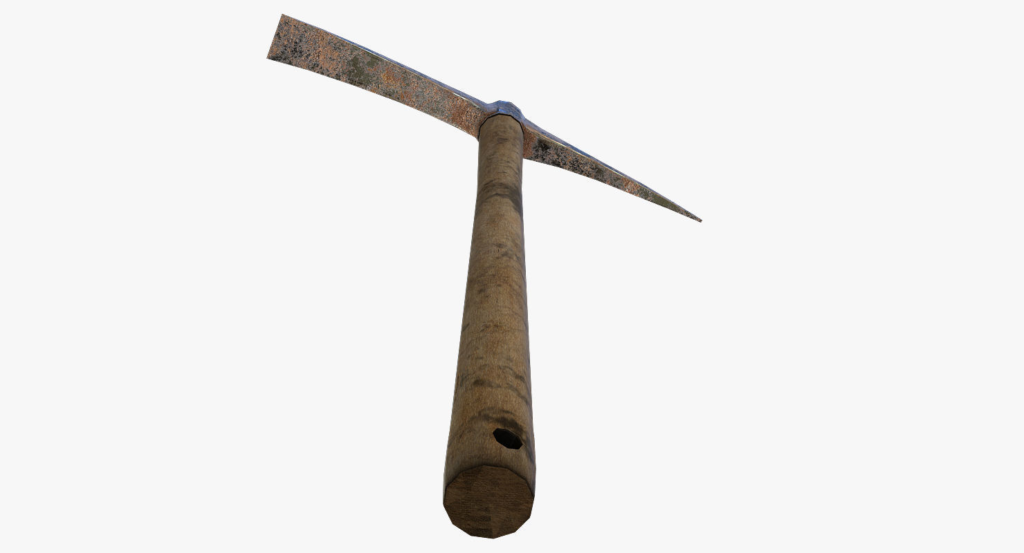 Pickaxe old Low-poly 3D model_5