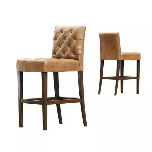 Restoration Hardware  Bennett Parsons Leather Stool Low-poly 3D model