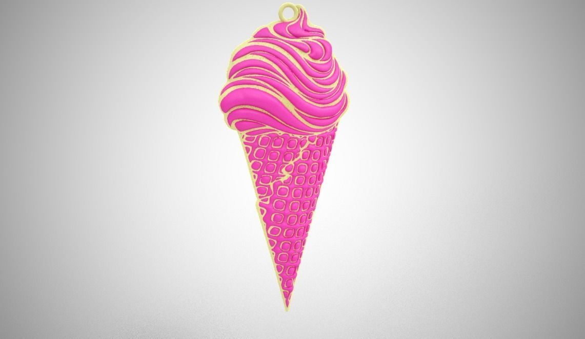 Ice Cream Necklace 3D print model_2