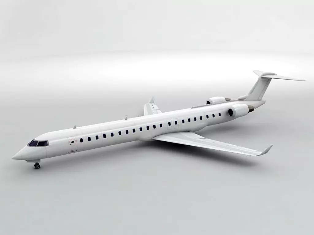 Bombardier CRJ -900 - Generic White Low-poly 3D model_0