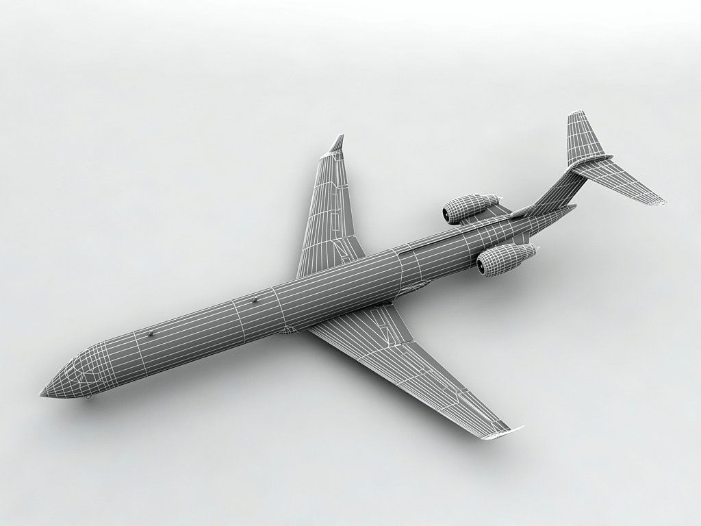 Bombardier CRJ -900 - Generic White Low-poly 3D model_2
