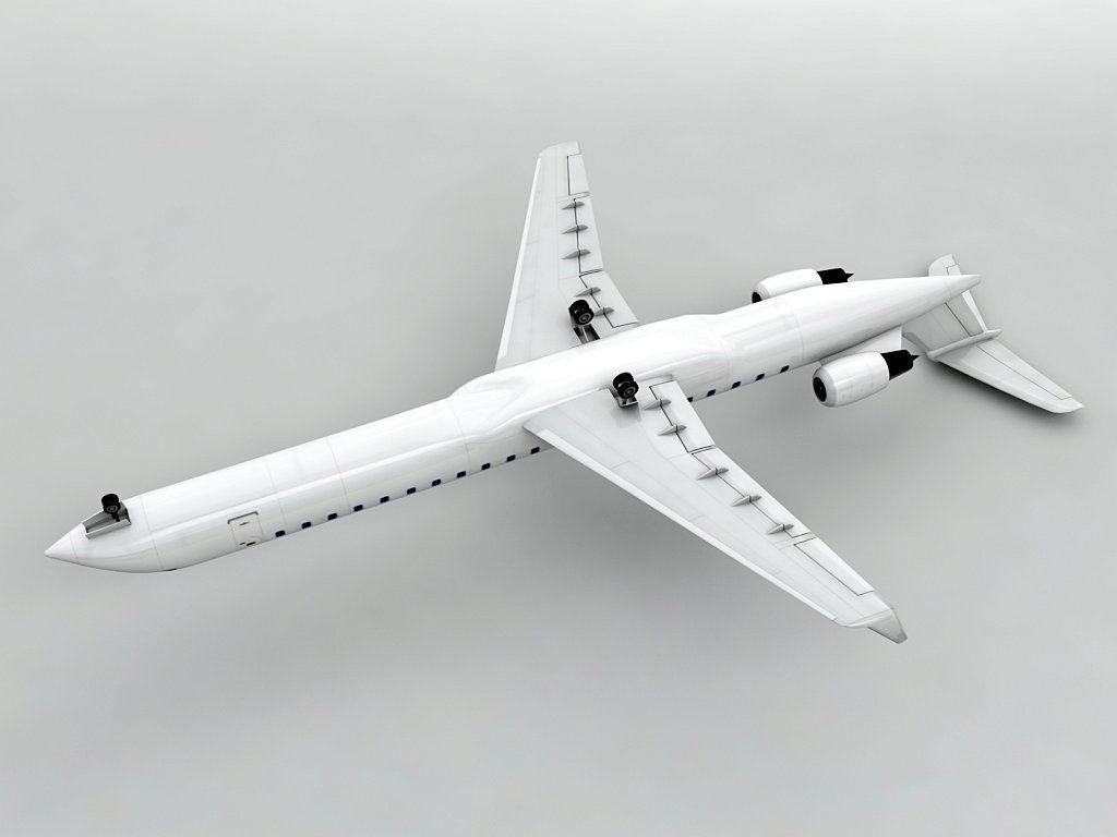 Bombardier CRJ -900 - Generic White Low-poly 3D model_1