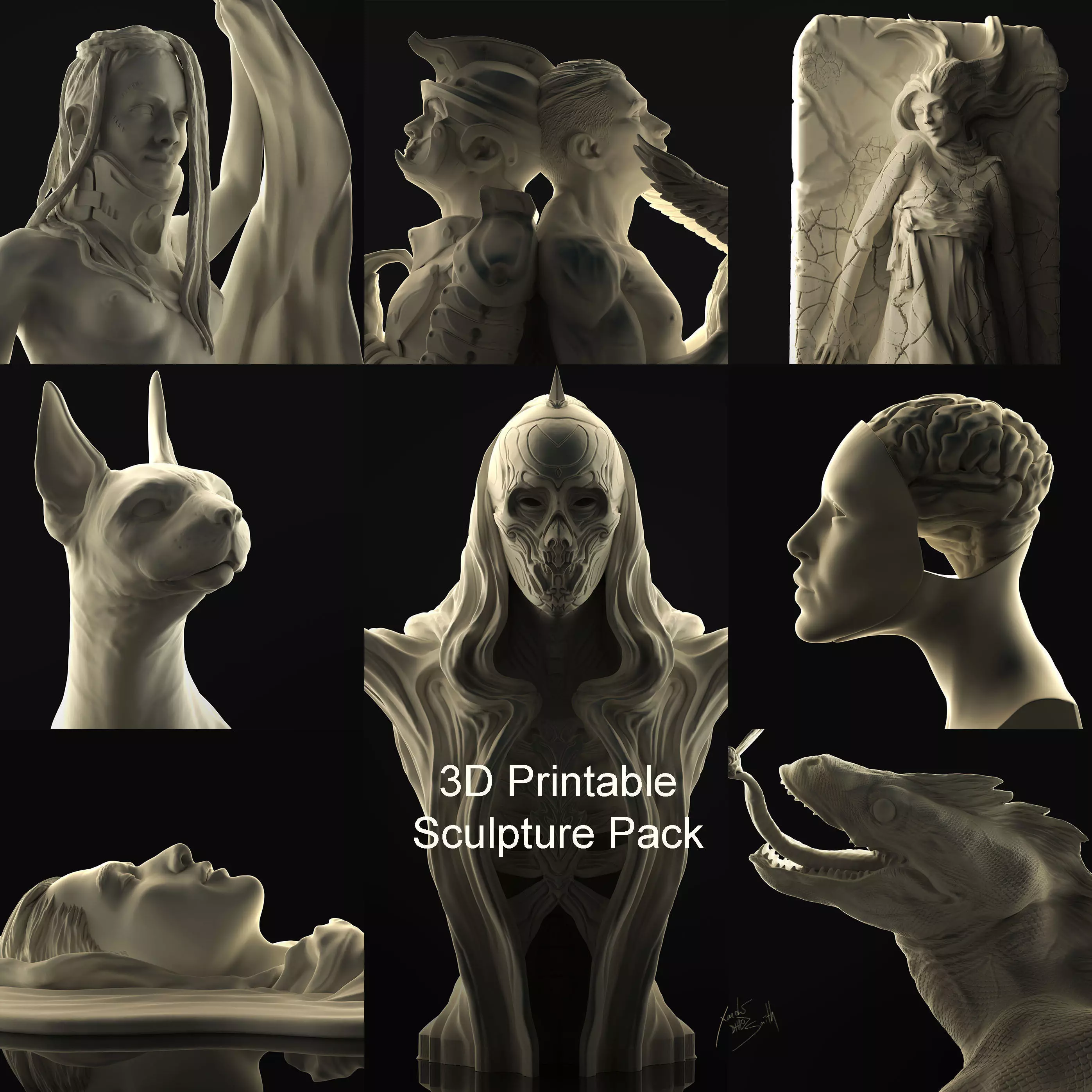 3D Printable Sculpture Pack 3D print model_0