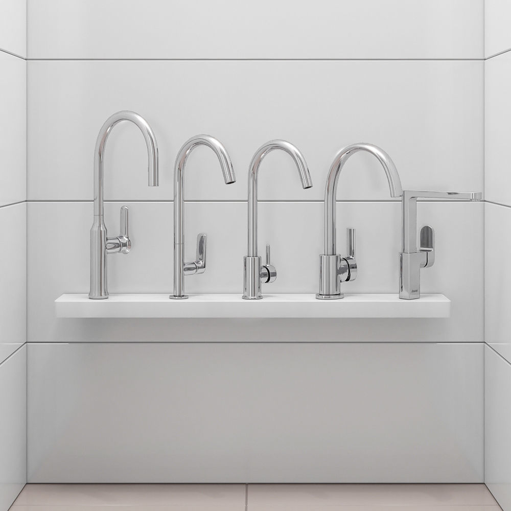 A set of kitchen faucets from Ravak set 11 3D model_7