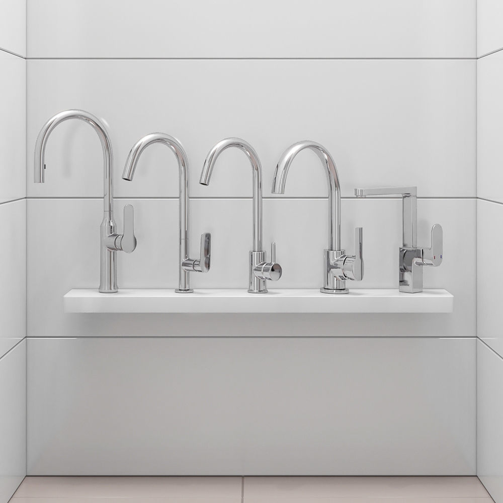 A set of kitchen faucets from Ravak set 11 3D model_6