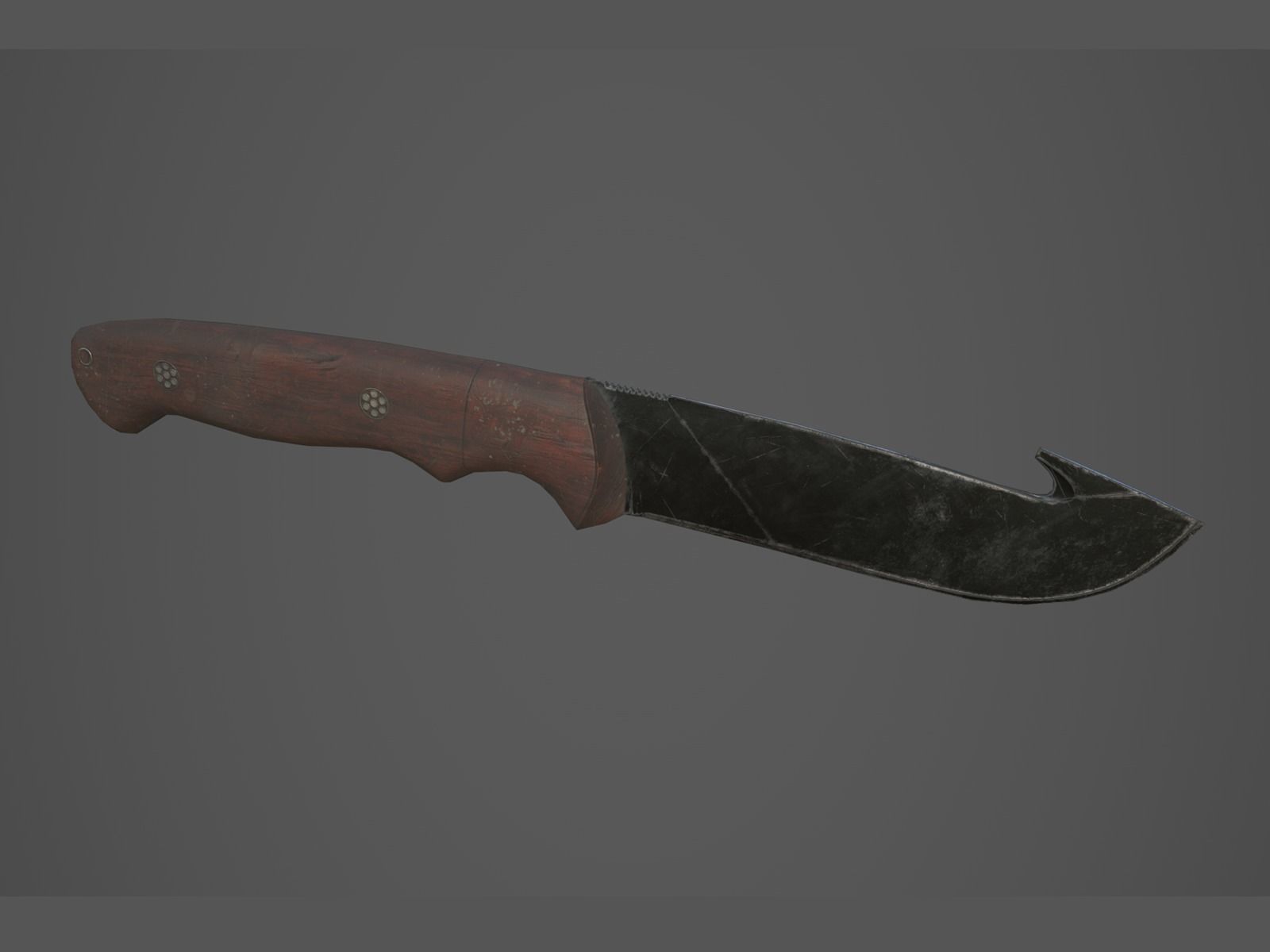 Apocalyptic Battle Knife - PBR and Game Ready Low-poly 3D model_6