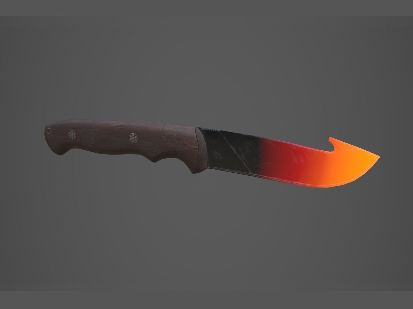 Apocalyptic Battle Knife - PBR and Game Ready Low-poly 3D model_5