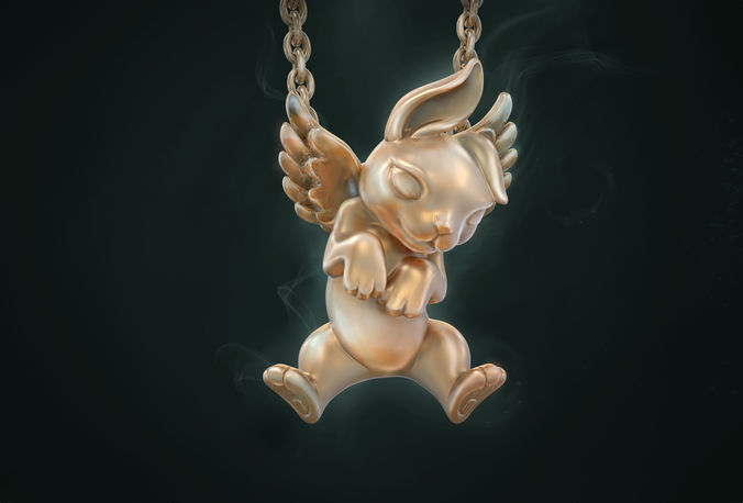 Pendant  Baby Rabbit Magerit 3D print model 3D print model