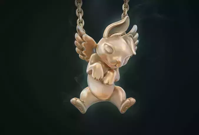Pendant  Baby Rabbit Magerit 3D print model 3D print model