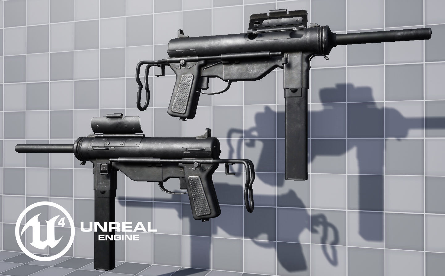 M3A1 Grease Gun Low-poly 3D model_14