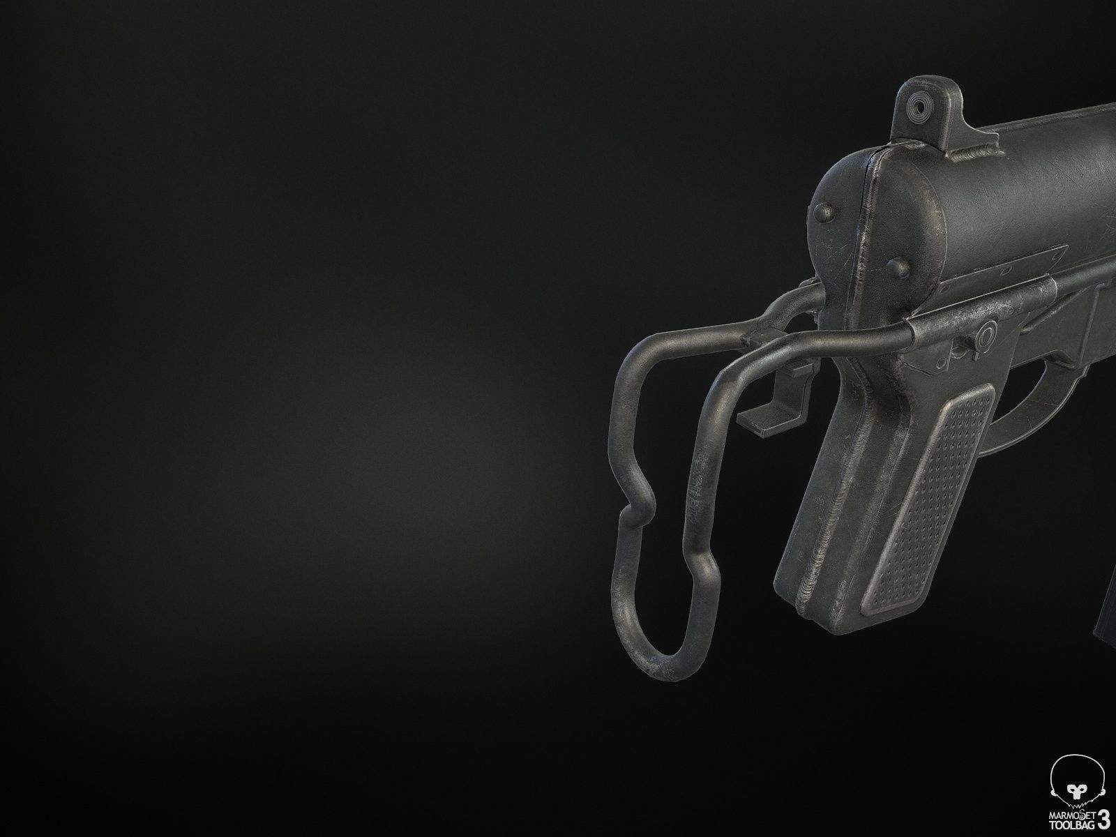 M3A1 Grease Gun Low-poly 3D model_7