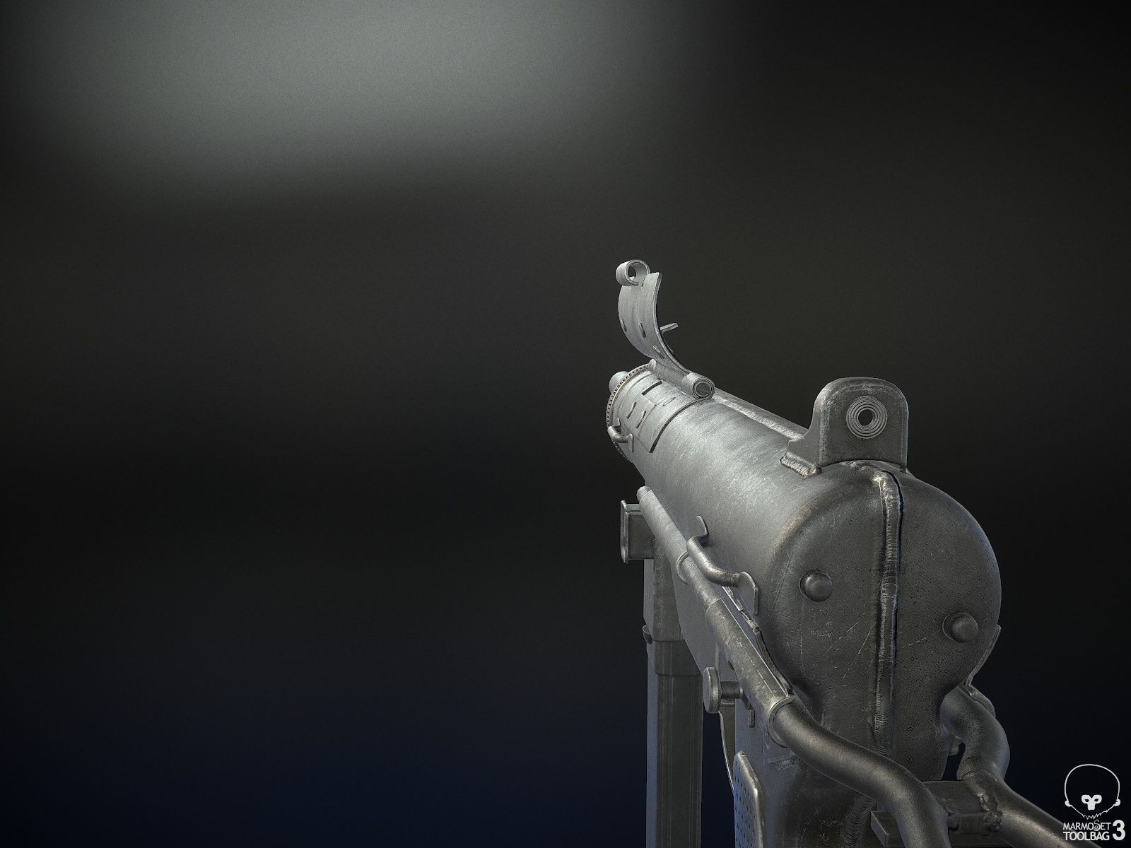 M3A1 Grease Gun Low-poly 3D model_2