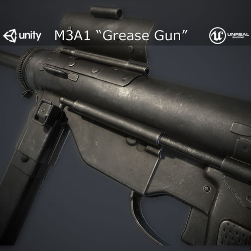 M3A1 Grease Gun Low-poly 3D model