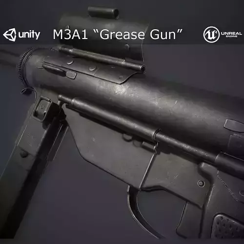 M3A1 Grease Gun Low-poly 3D model