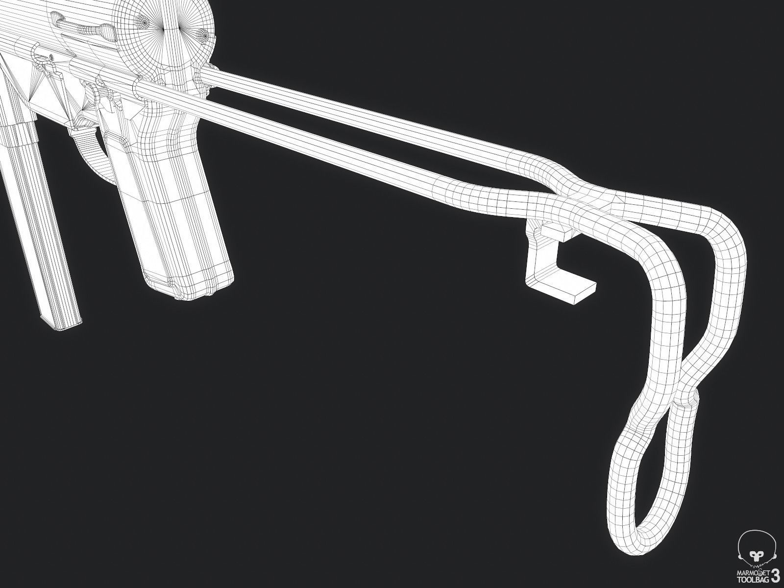 M3A1 Grease Gun Low-poly 3D model_11