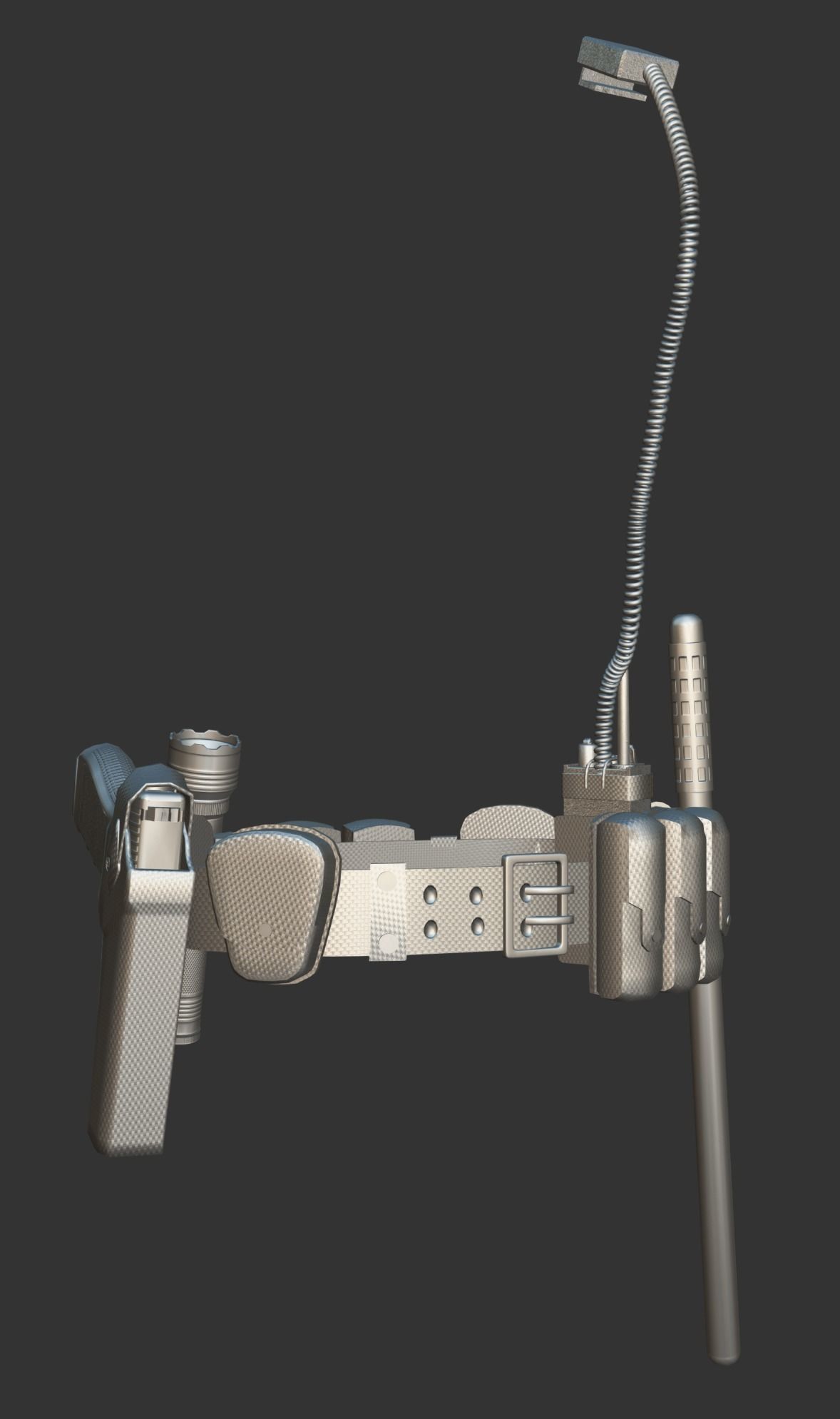 Police Officer Gun Belt Uniform Cop Low-poly 3D model_9