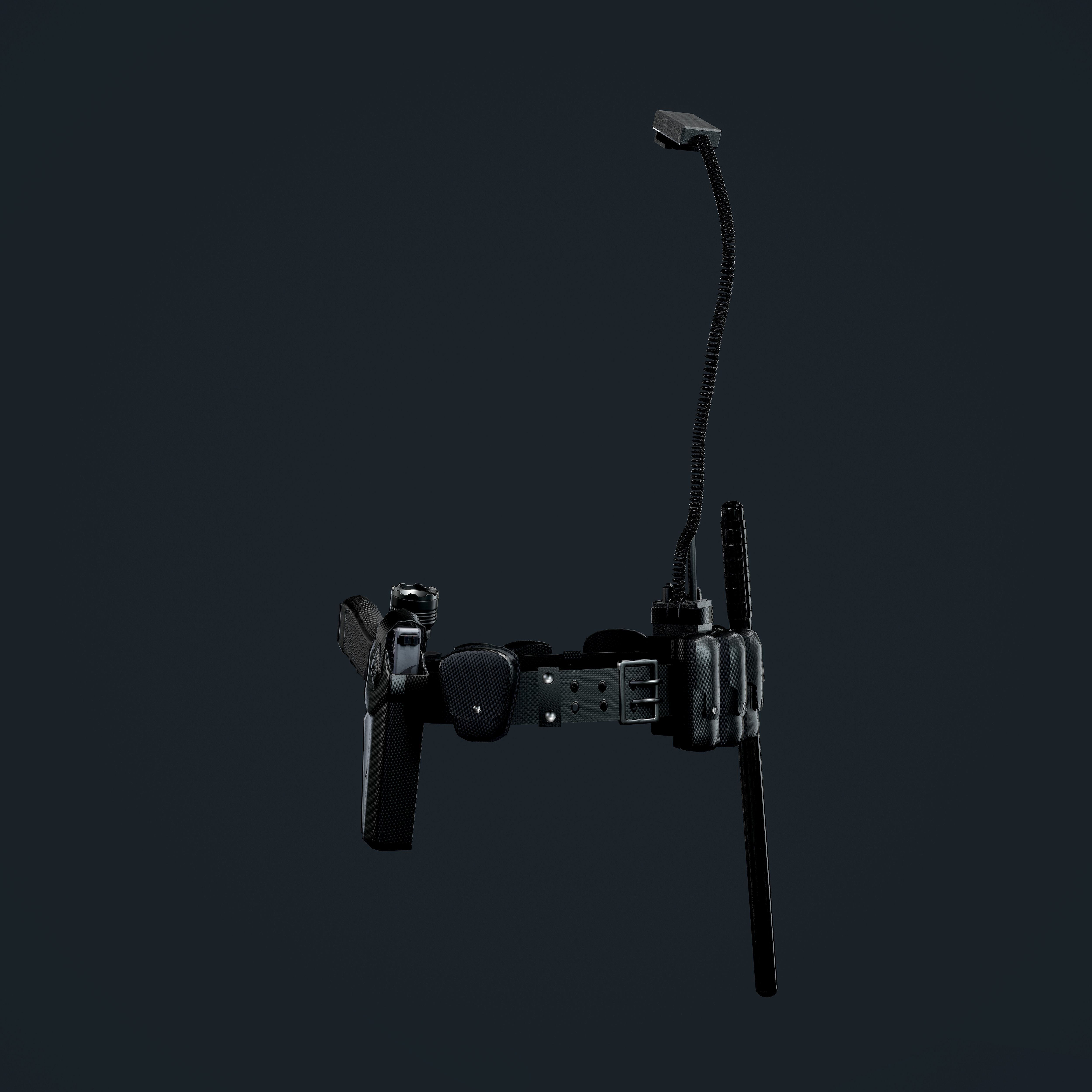 Police Officer Gun Belt Uniform Cop Low-poly 3D model_1