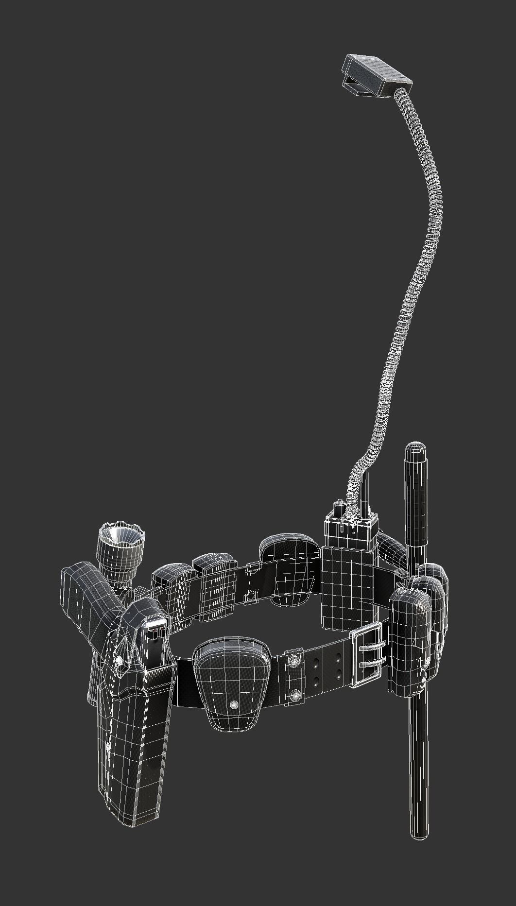 Police Officer Gun Belt Uniform Cop Low-poly 3D model_8