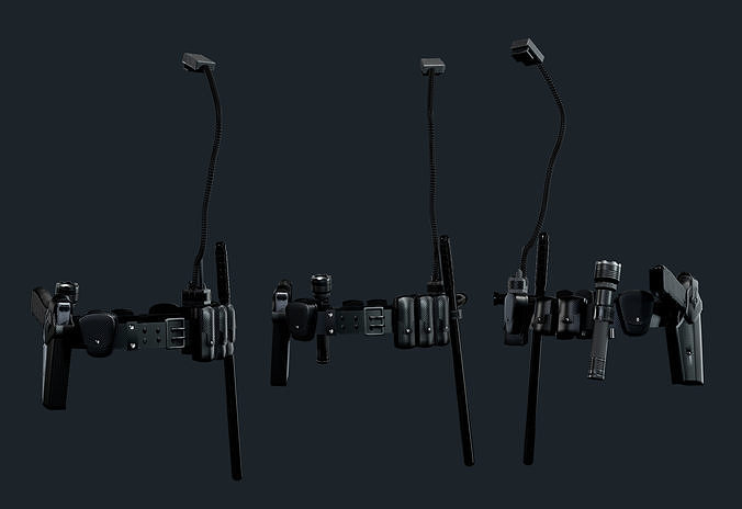 Police Officer Gun Belt Uniform Cop Low-poly 3D model