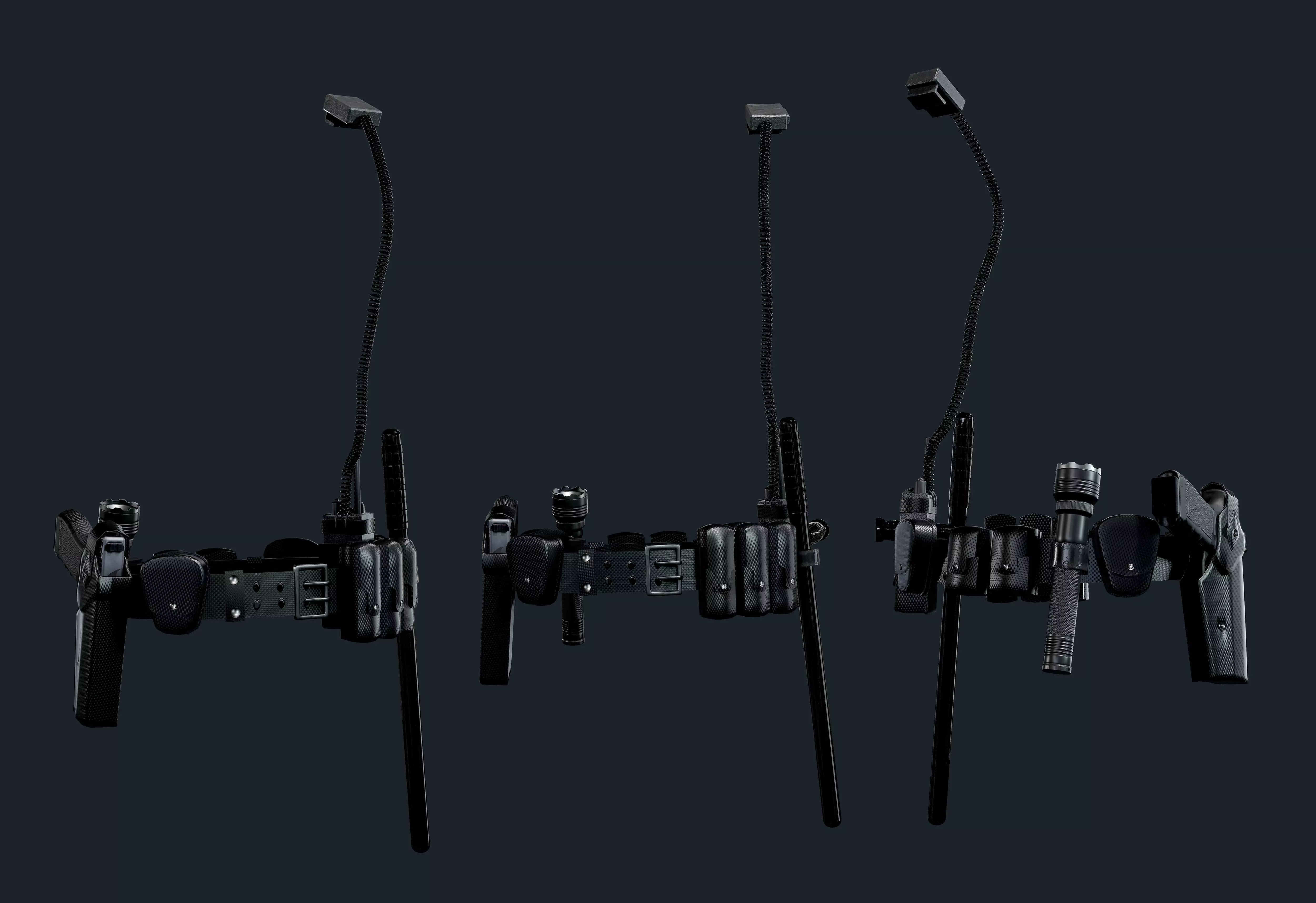 Police Officer Gun Belt Uniform Cop Low-poly 3D model_0