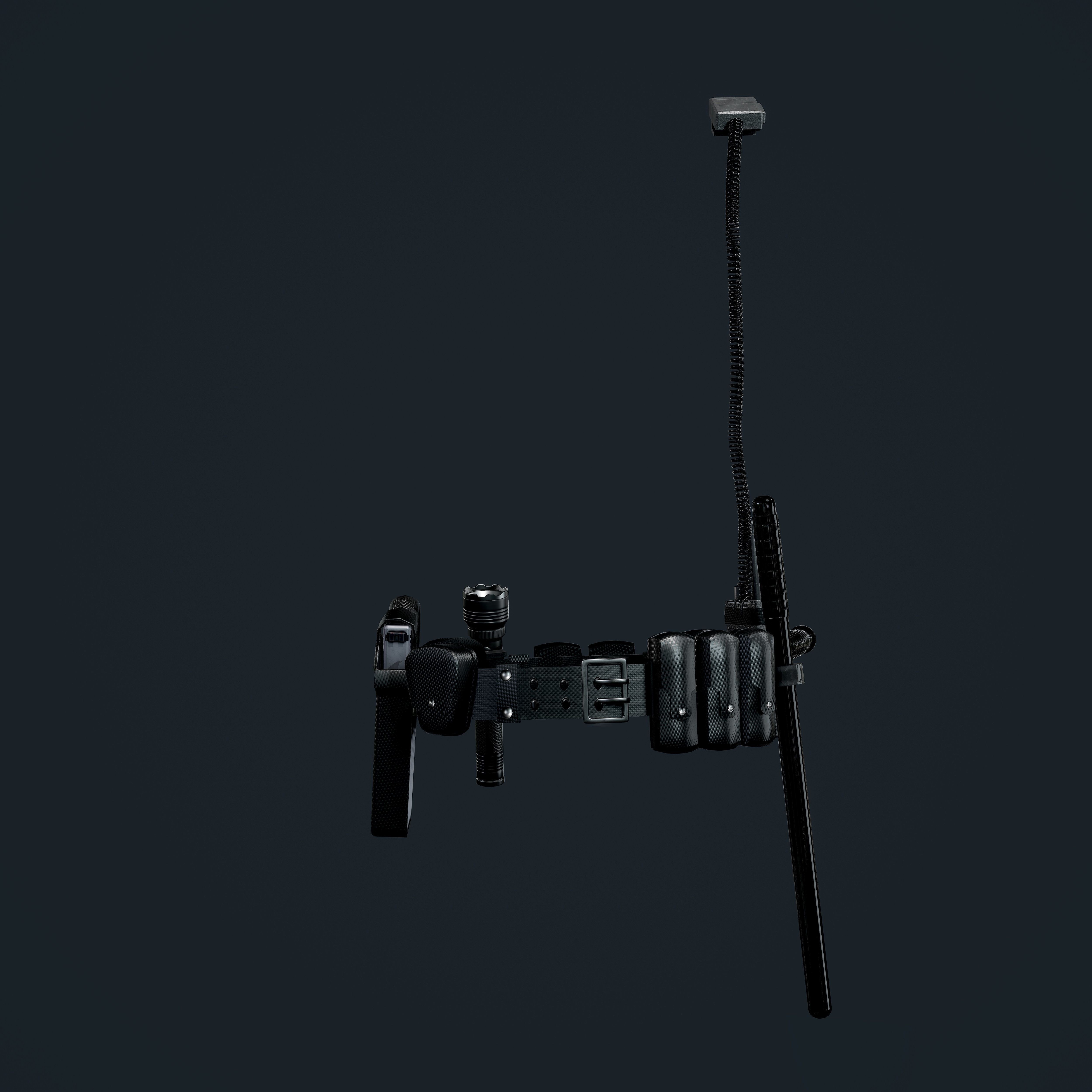 Police Officer Gun Belt Uniform Cop Low-poly 3D model_2