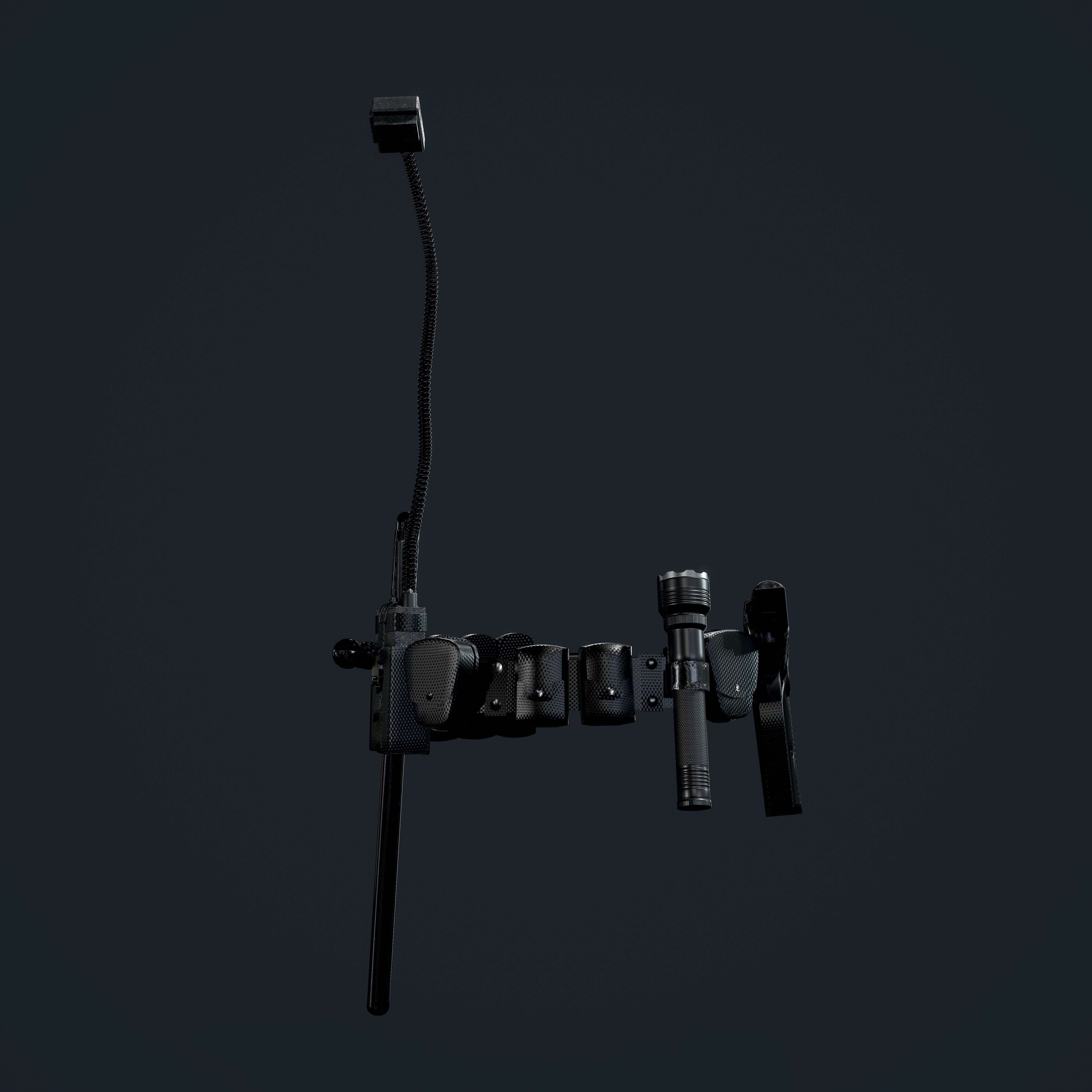 Police Officer Gun Belt Uniform Cop Low-poly 3D model_4