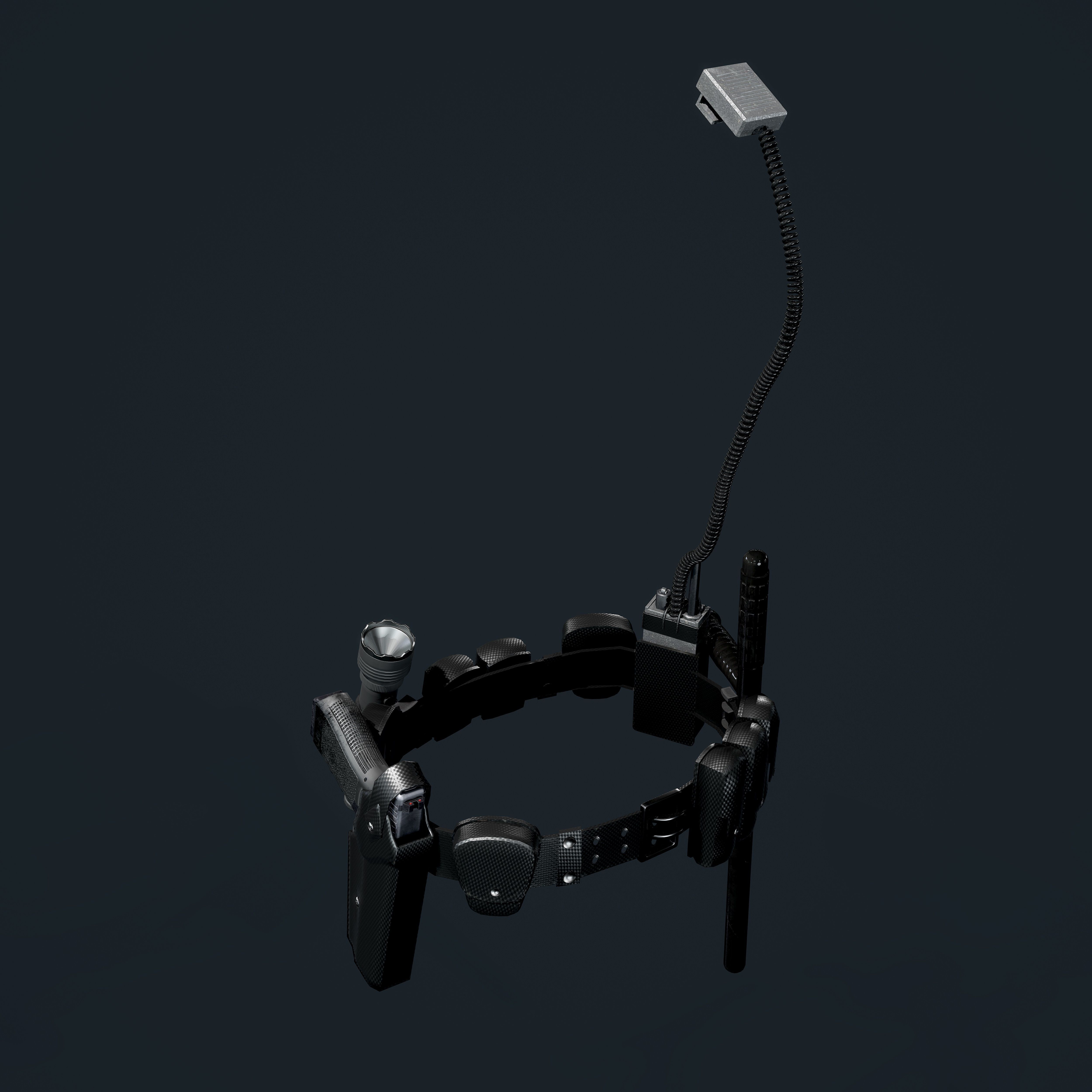 Police Officer Gun Belt Uniform Cop Low-poly 3D model_6