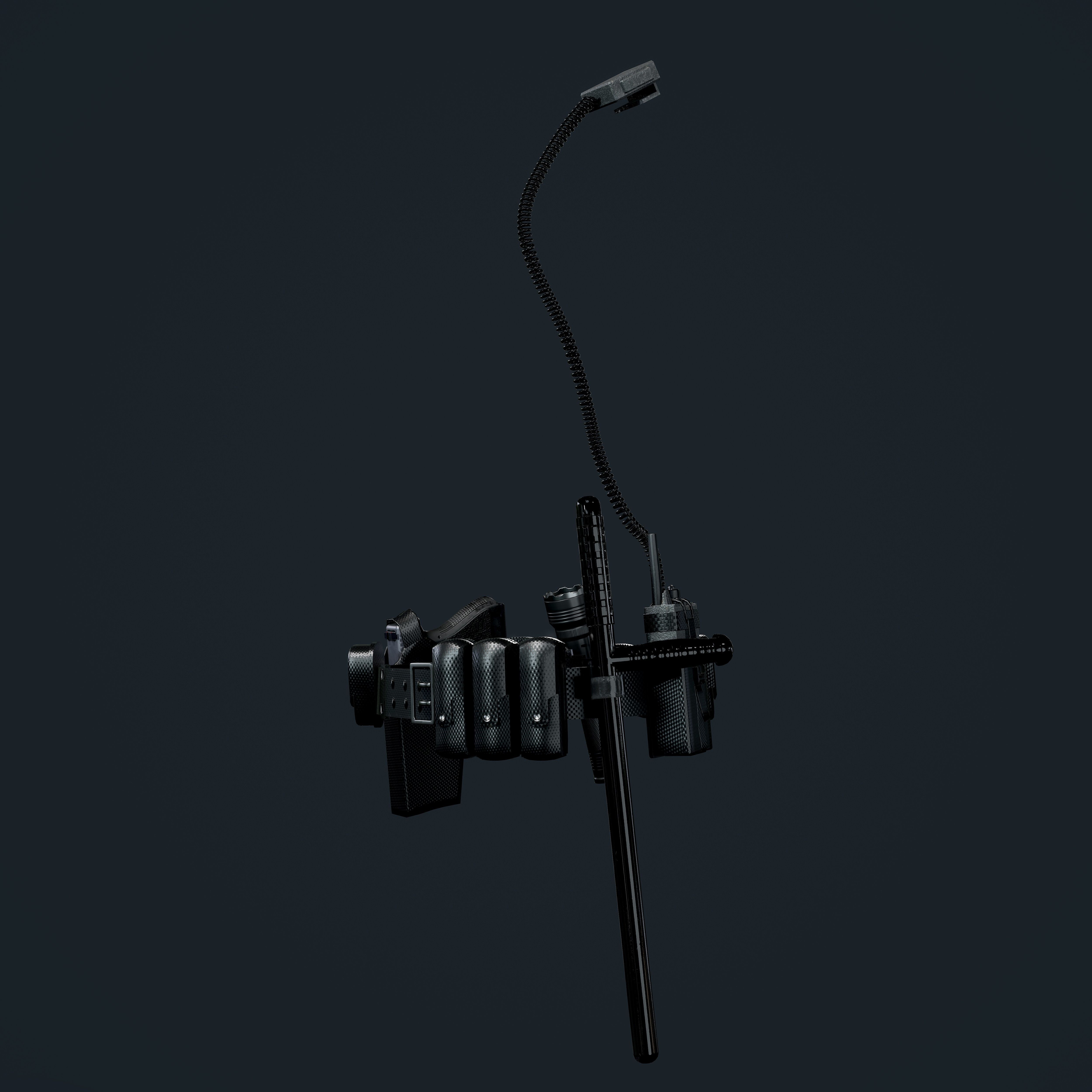 Police Officer Gun Belt Uniform Cop Low-poly 3D model_3