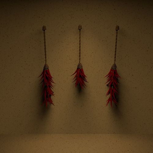 air dried chillies in different length spooky witch style 3D model