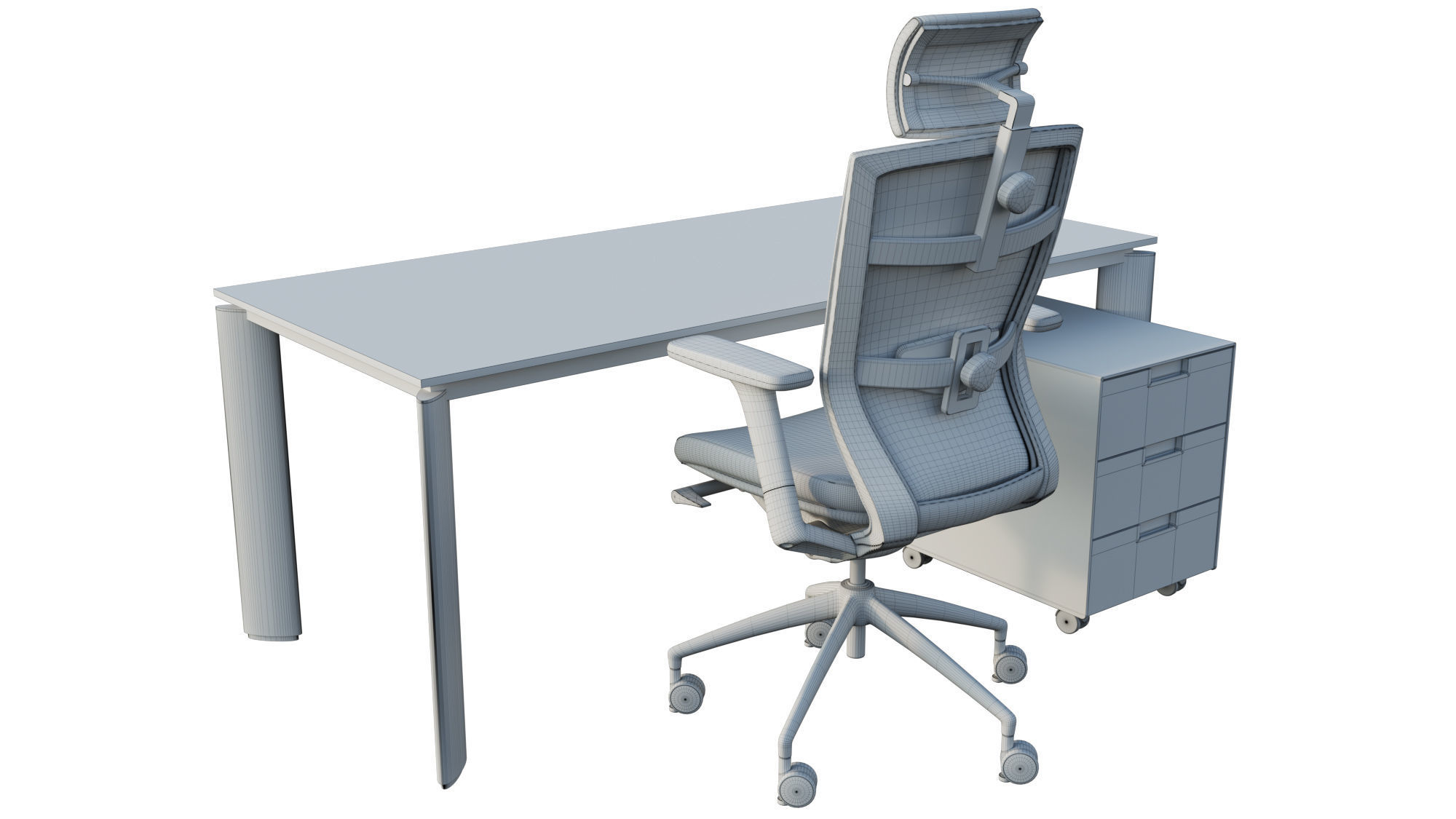 Office Desk 3D model_3