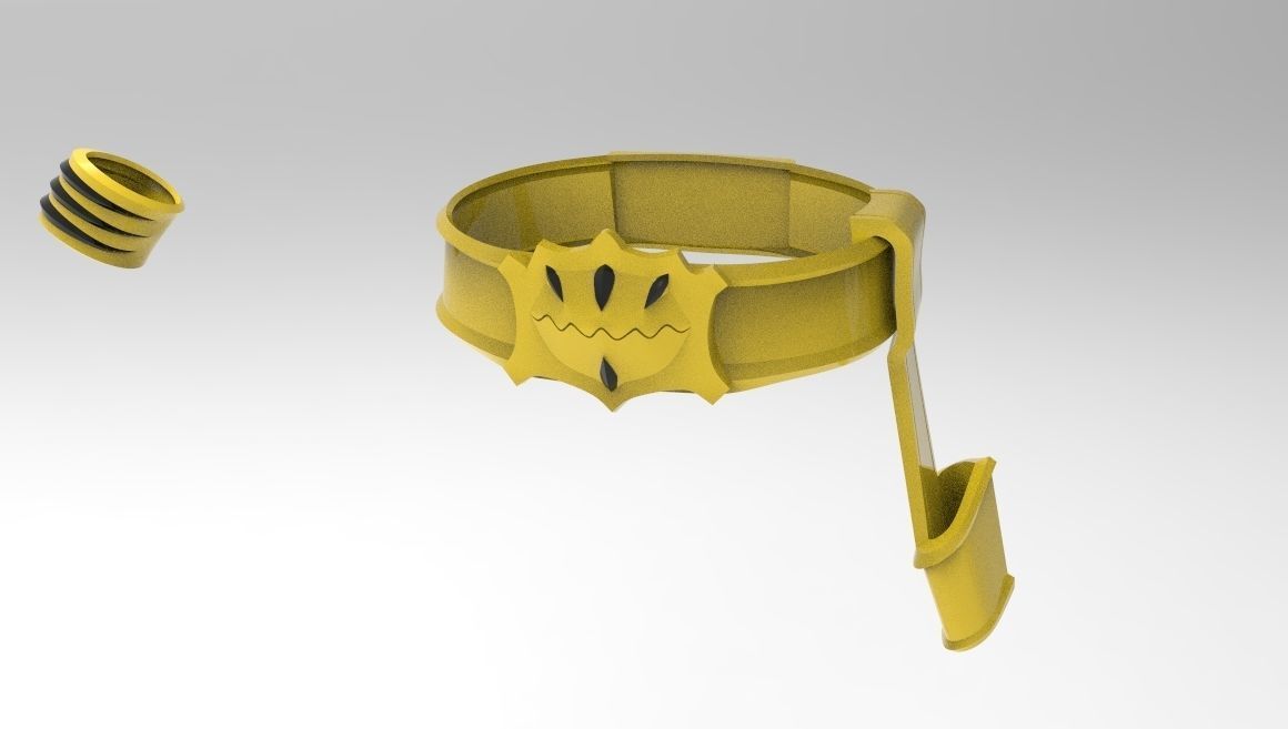 White Ranger Dino Thunder Armor Complete with Sword and Morpher  3D print model_3