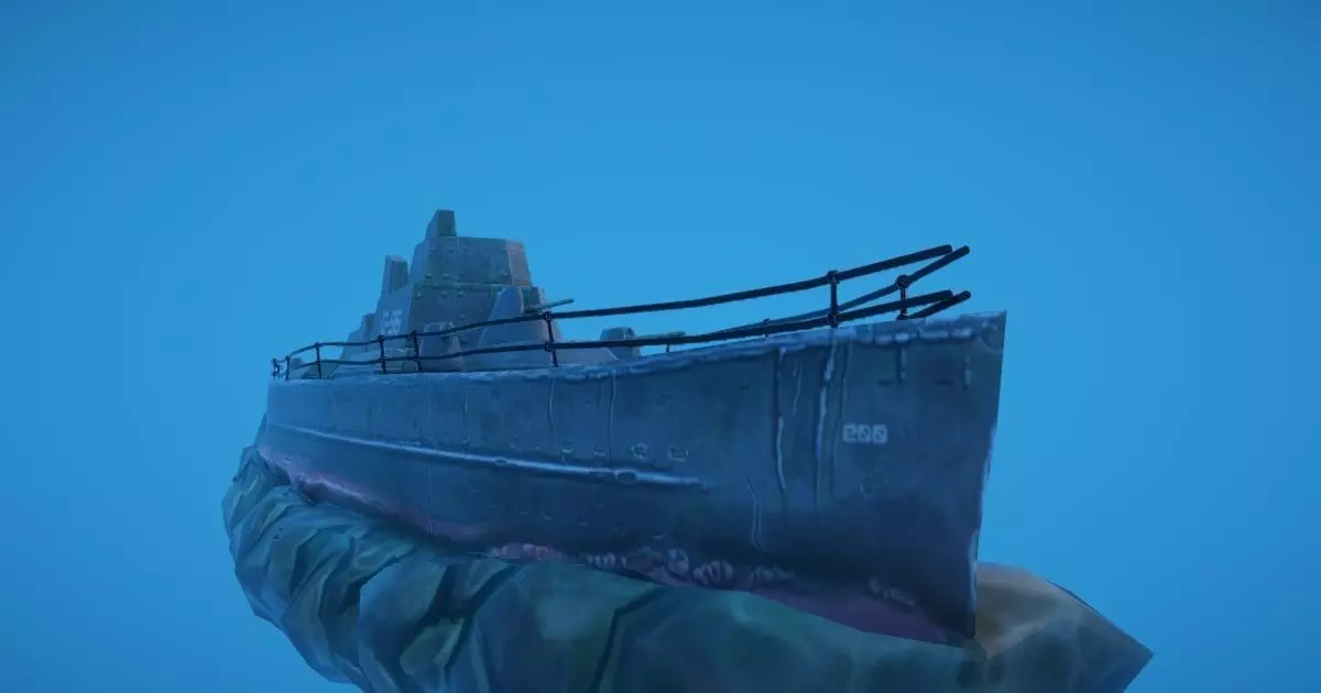 Battleship Shipwreck Low-poly 3D model_0