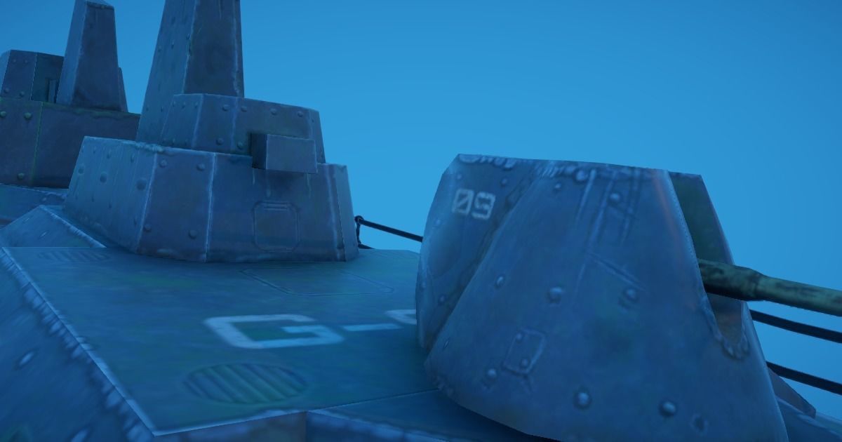 Battleship Shipwreck Low-poly 3D model_10