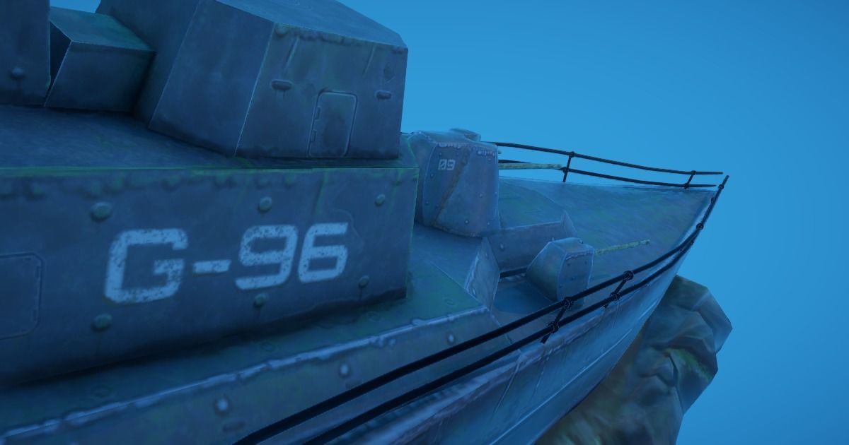 Battleship Shipwreck Low-poly 3D model_6