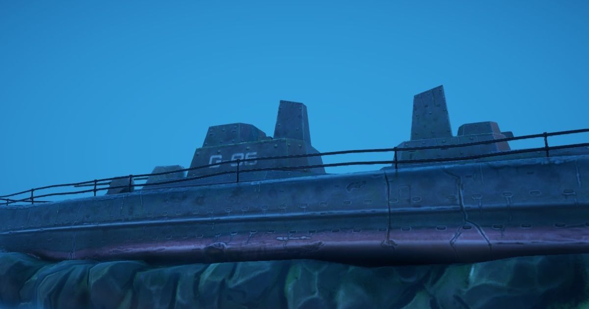 Battleship Shipwreck Low-poly 3D model_2