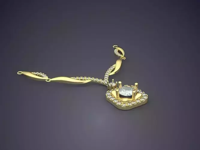 Beautiful Golden Diamond-Necklace with Details