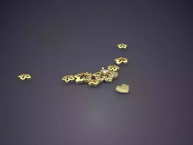 Unique Luxurious Modern Flowered Diamond-Necklace