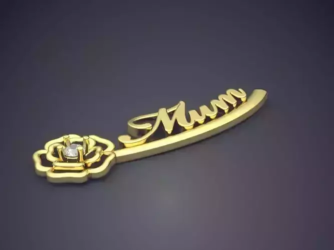 Simple Minimalistic Engraved Silver Pendant