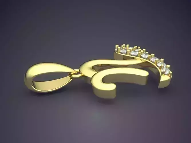 Simple Minimalistic Capricorn Zodiac Pendant