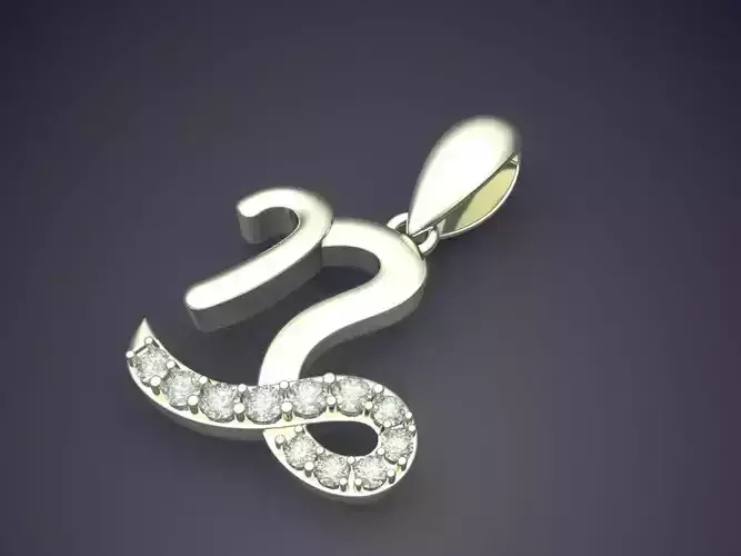 Simple Minimalistic Capricorn Zodiac Pendant