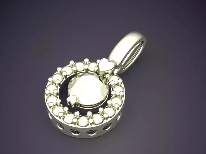 Simple Everyday Vintage Pendant with Hearts