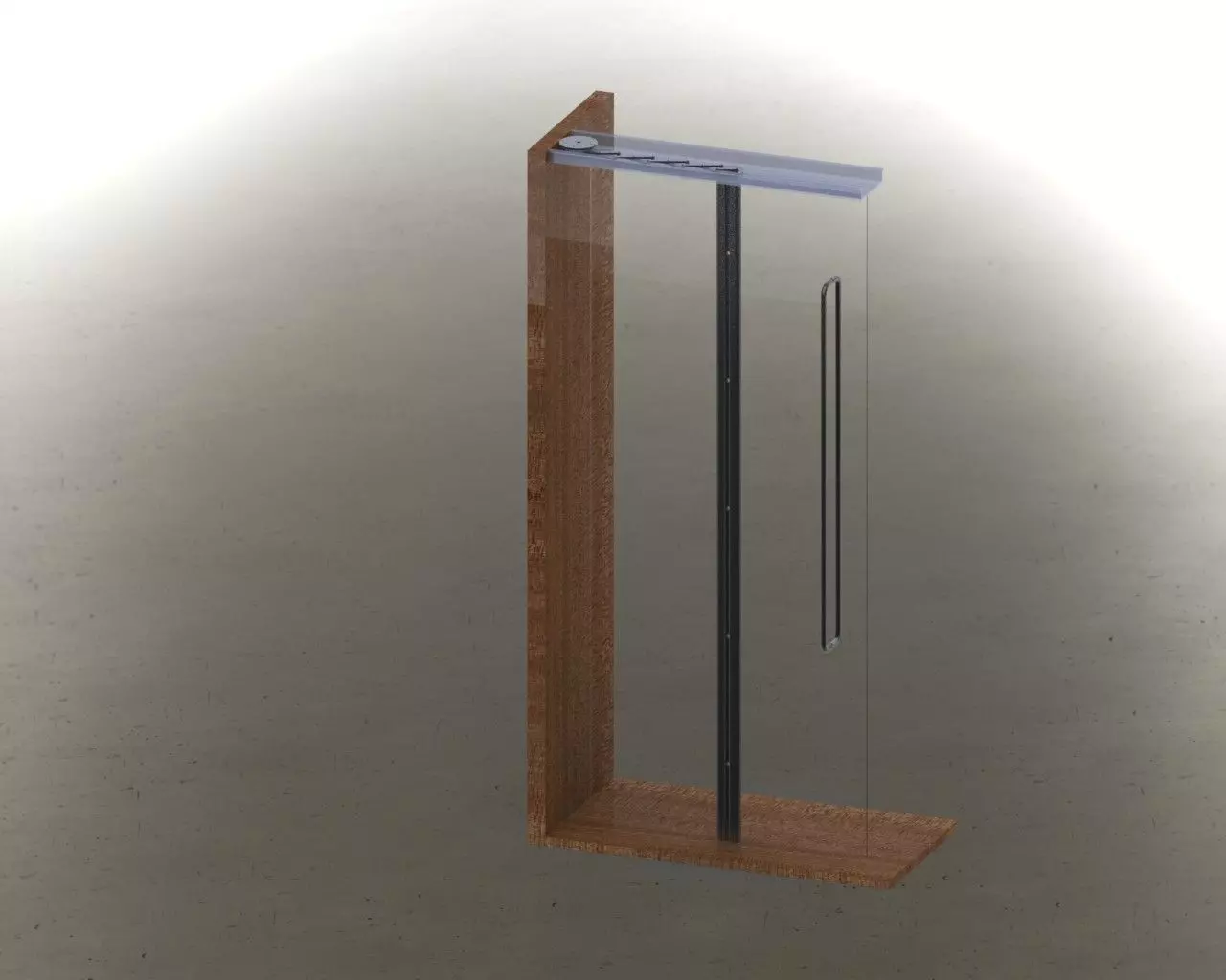 AcoDoor wooden shower stand with glass door Free 3D model