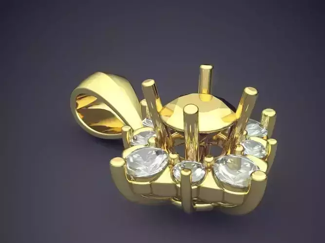 Beautiful Simple Square-Shaped Pendant with Diamonds