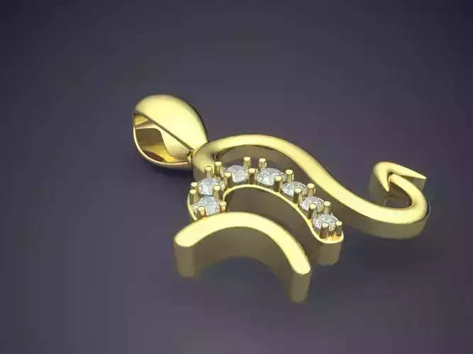 Simple Minimalistic Scorpio Zodiac Pendant