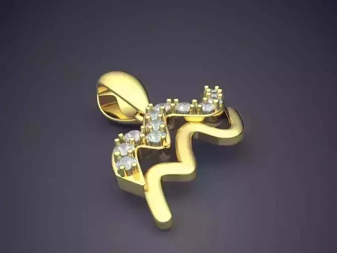 Simple Minimalistic Aquarius Zodiac Pendant